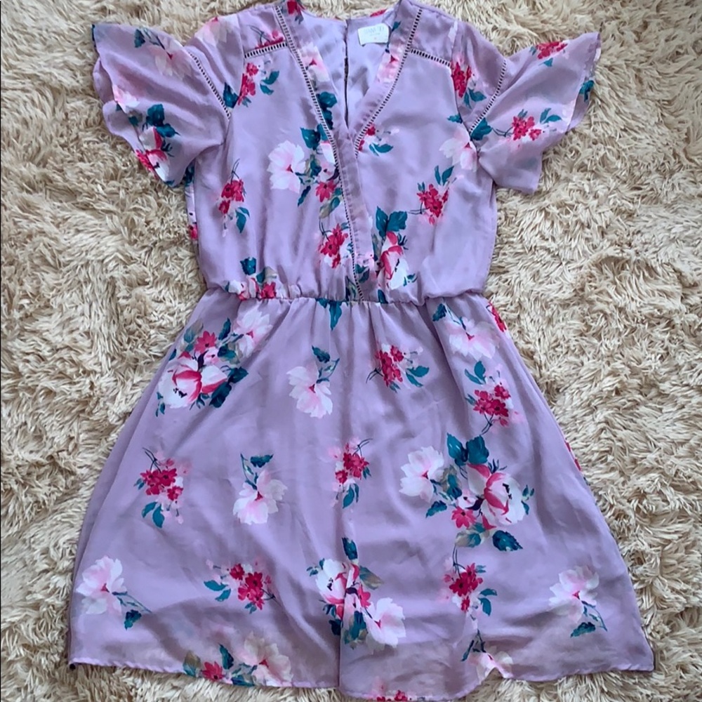 Classy Violet Floral Dress